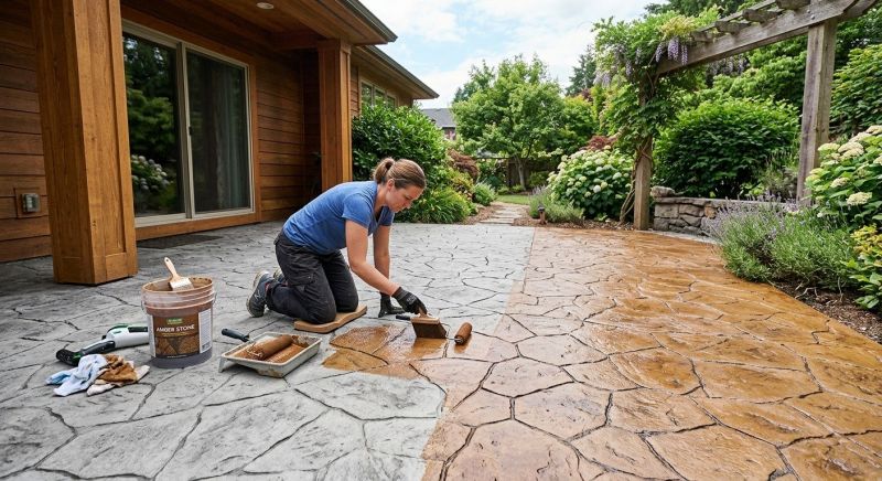 Concrete Patio Staining in Frisco, TX